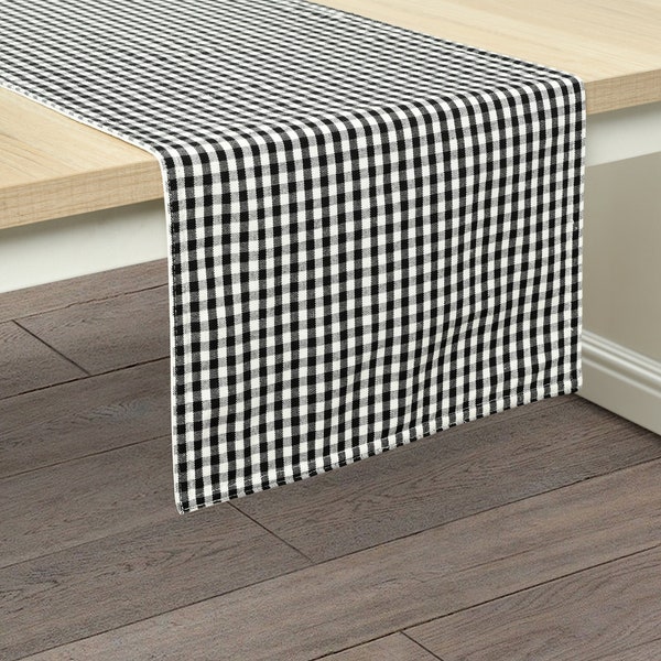 Black Gingham Table Etsy