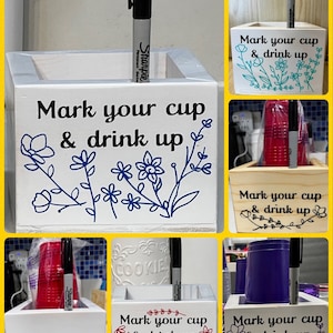 Solo Cup Holder- Mark your Cup and Drink Up with black Sharpie pen included.