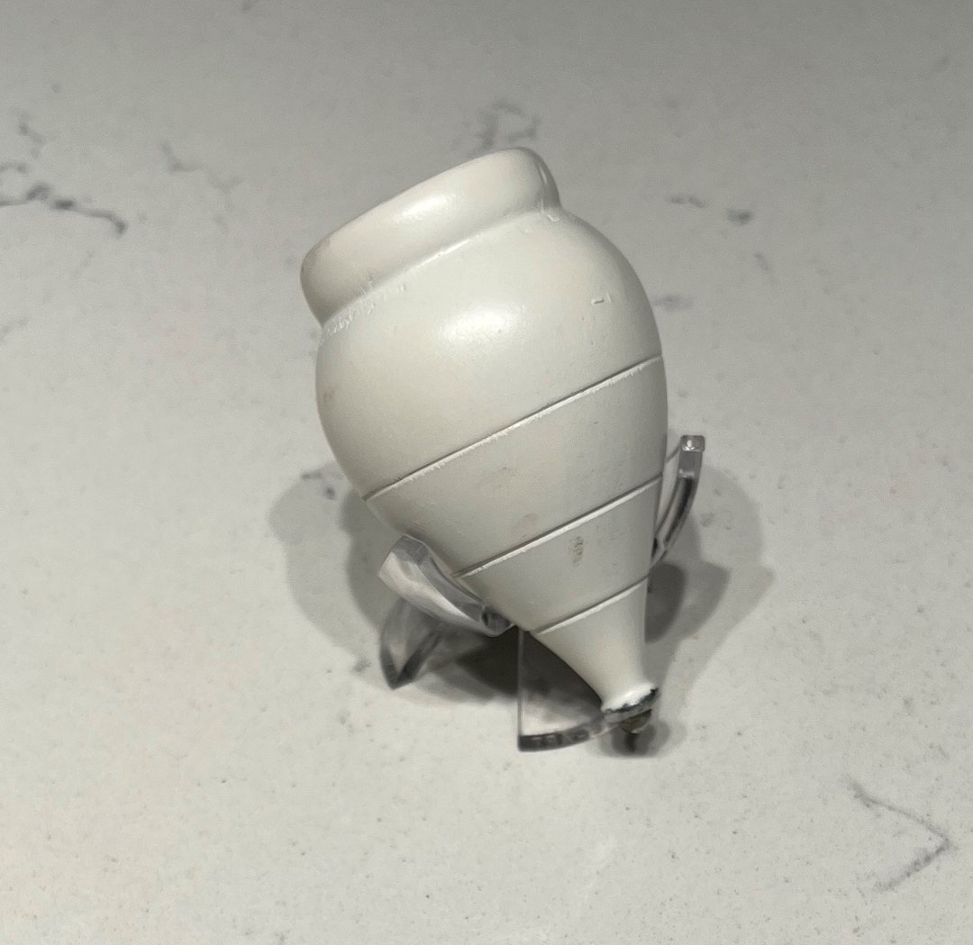 Wooden Spinning Top White Matte Finish Acacia Wood Etsy