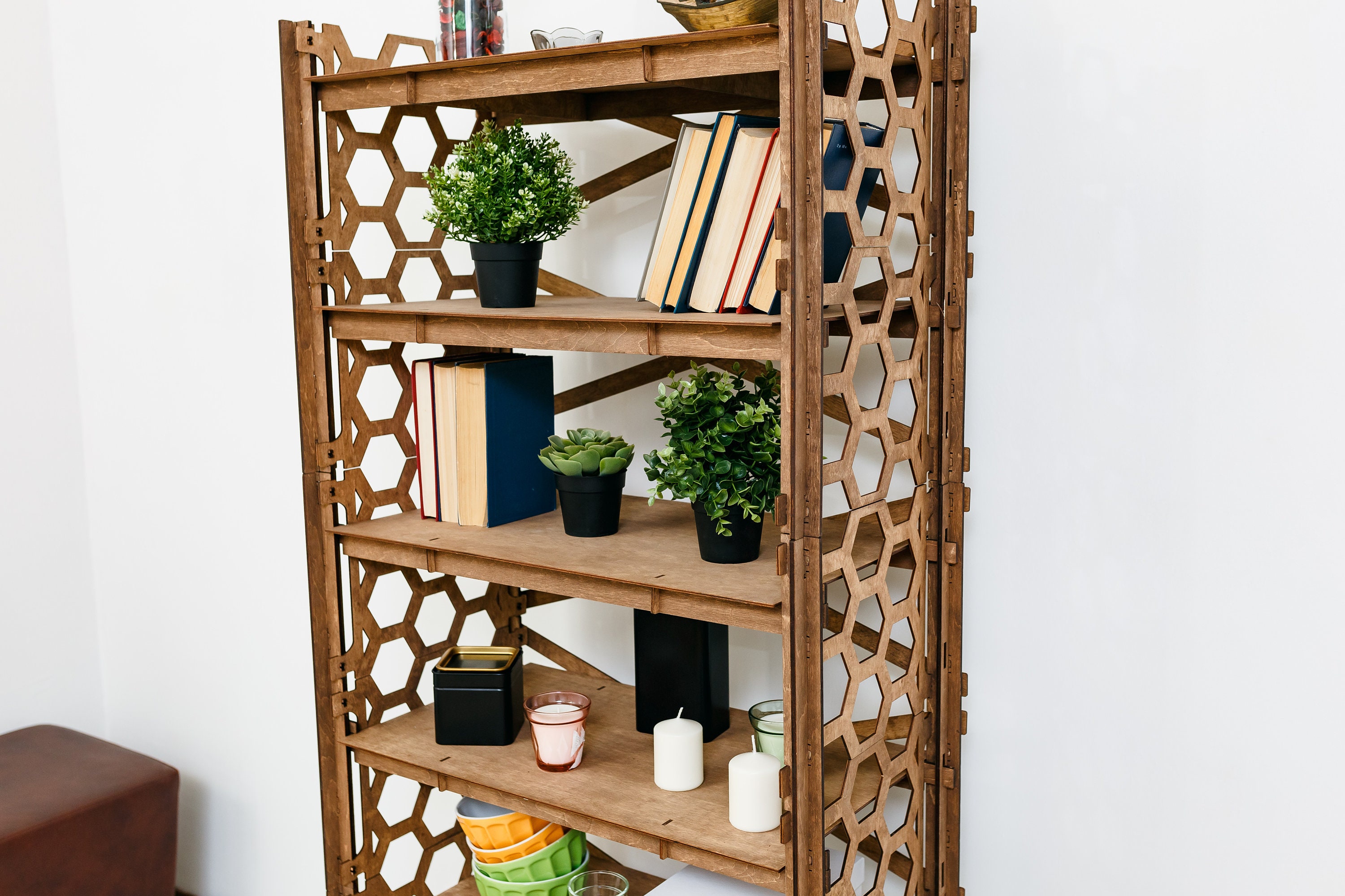 Bookcases Wall bookshelves Bookcase Wooden Plant Etsy