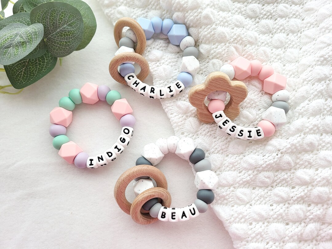 Newborn Gifts With Baby Name, Unique Fidget Toy, Sensory Play Ring