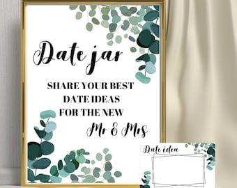 Date Ideas, Newlywed Game, Couples Shower Games, Wedding Shower Game, Engagement Party Games, Date Jar Game, Reception Game, Wedding Games