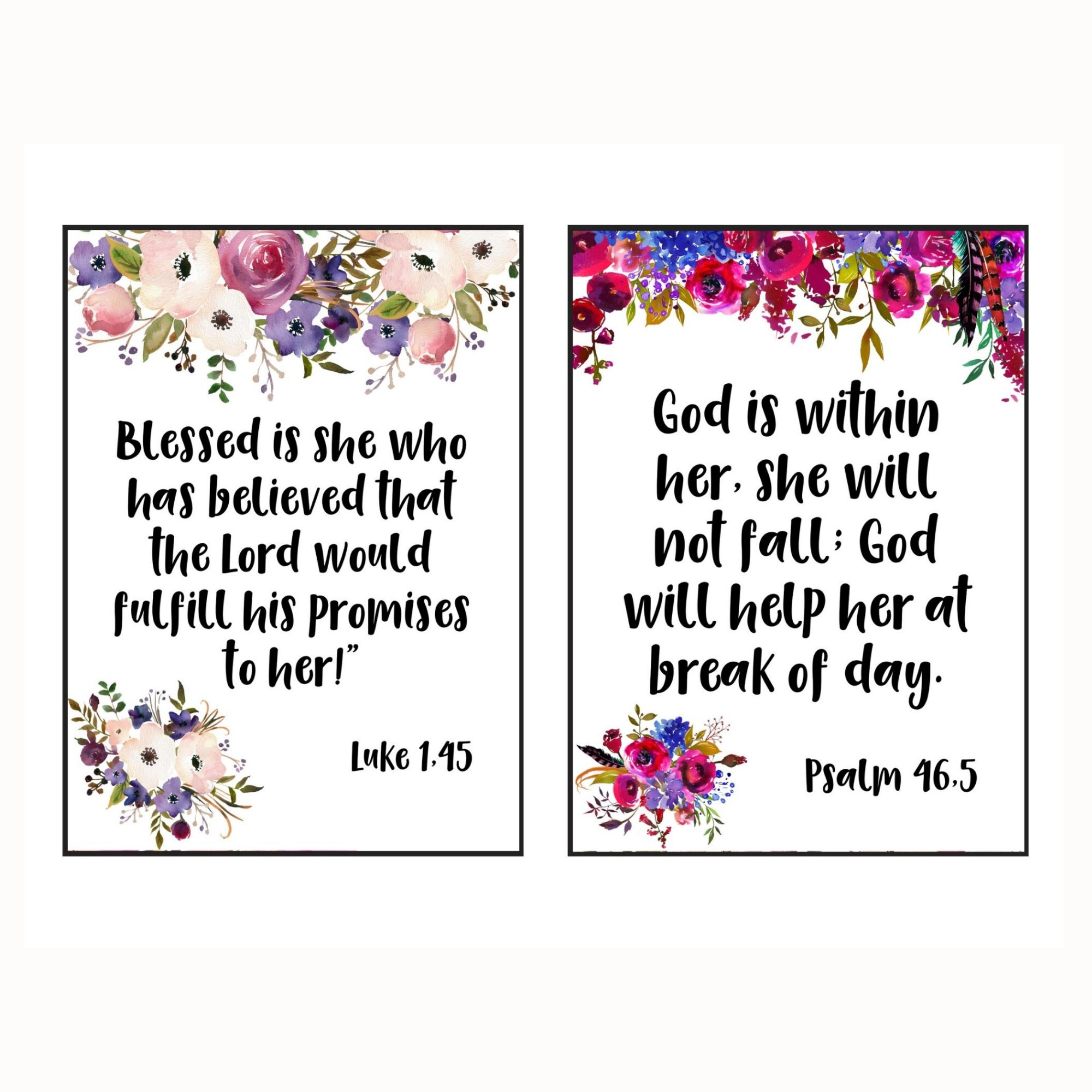 12 Printable Bible Verse Cards, Scripture Inspirational Hang Tags, Art ...