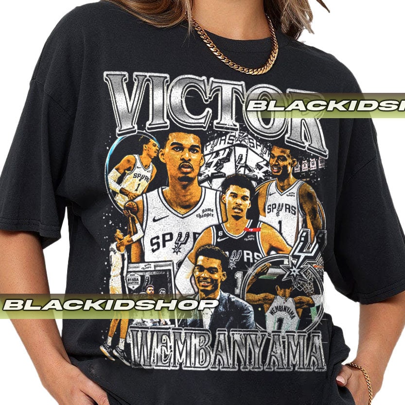 CustomCat San Antonio Spurs Vintage NBA Crewneck Sweatshirt Black / 4XL
