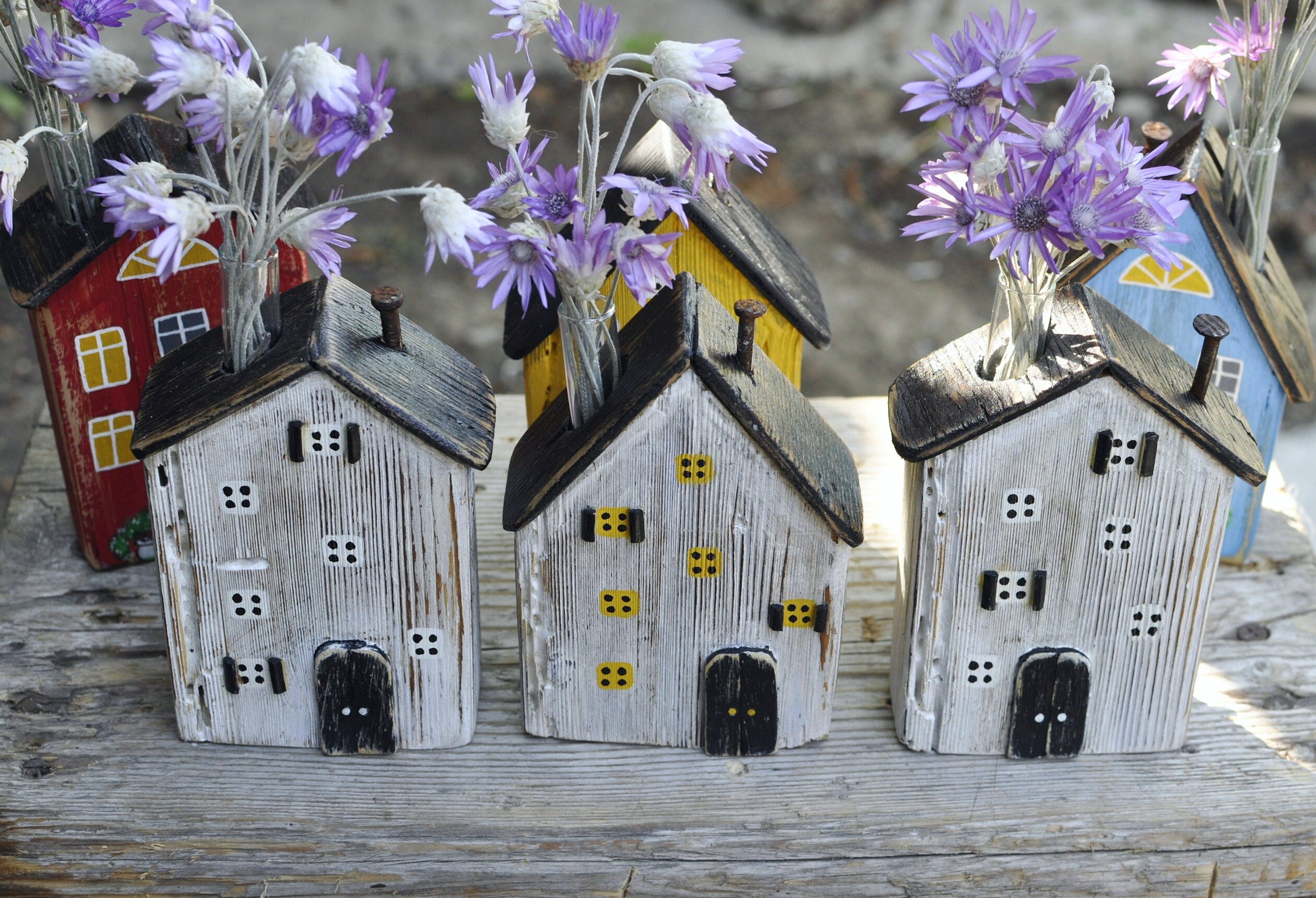 Small wooden house little wooden village wooden cottage Etsy