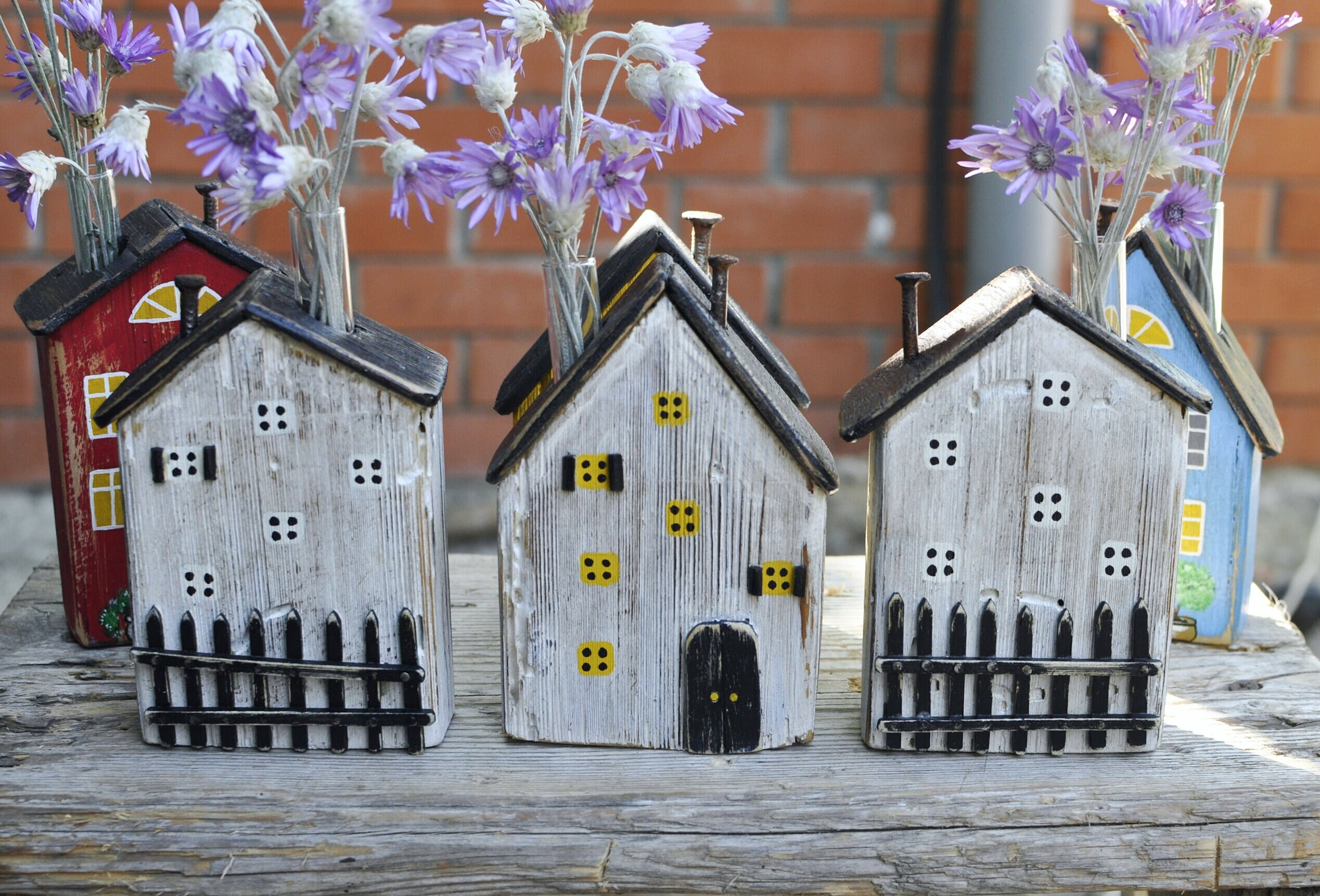 Small wooden house little wooden village wooden cottage Etsy