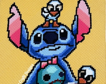 Stitch Inspired C2C Graphghan- Solo modello