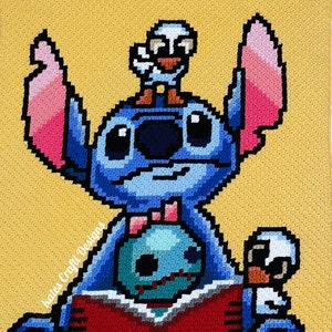 Stitch Inspired C2C Graphghan - Motif uniquement