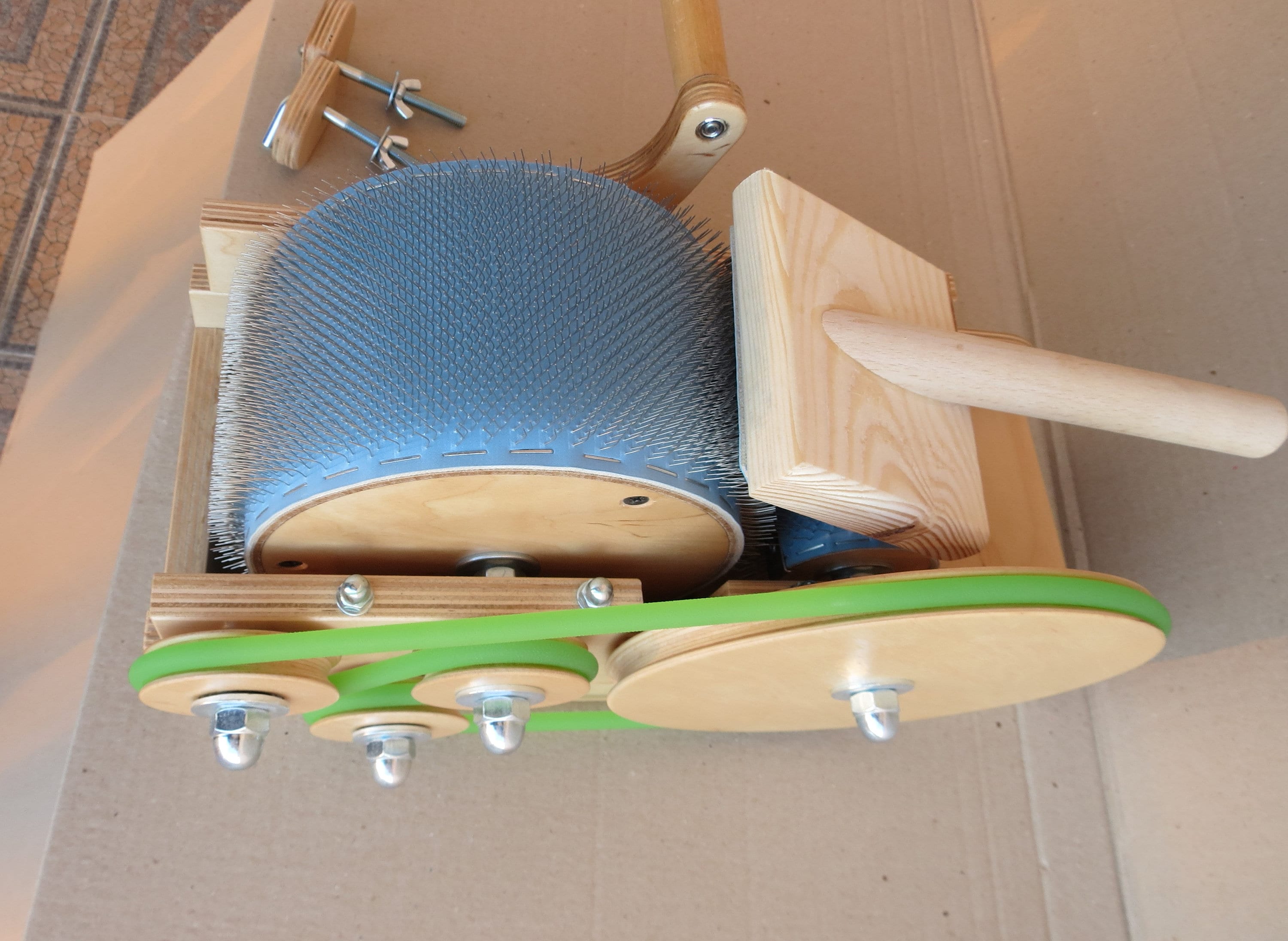 Wooden Mini Drum Carder for Wool Fiber Combing Cardings Etsy