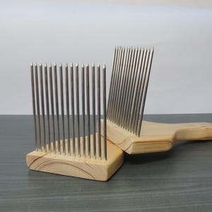 Wool combs for fine wool , One Row , Set of 2 Hand combs , Fiber Combs ,,Combs with smooth points stainless steel for combing wool