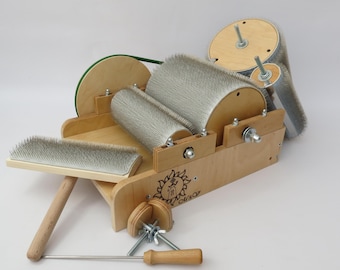 Drum Carder for wool + Extra drum sets - 72 TPI / - 96 TPI / - 120 TPI Fiber Combing Cardings Blending Board Wool picker (M&V)