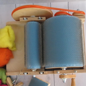 Wooden Drum Carder for wool - 72 TPI / 96 TPI / 120 TPI Fiber Combing Cardings Blending Board Wool picker (M&V)