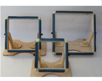 Marco de enganche de alfombras con soporte estándar o mini - Marco de madera para aguja de punzonado - Marco de punzonado - Marco con tira de agarre - para enganche de alfombras