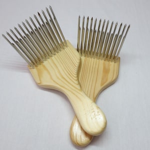 Wool combs for fine wool , Double Row , Set of 2 Hand combs , Fiber Combs ,,Combs with smooth points stainless steel for combing wool