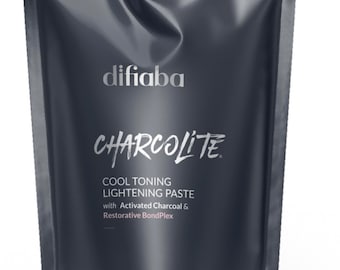 Difaba Charcolite Lightening Paste 8.8 oz | Professional Hair Bleach, Cool Tone Blonde Lightener, BondPlex