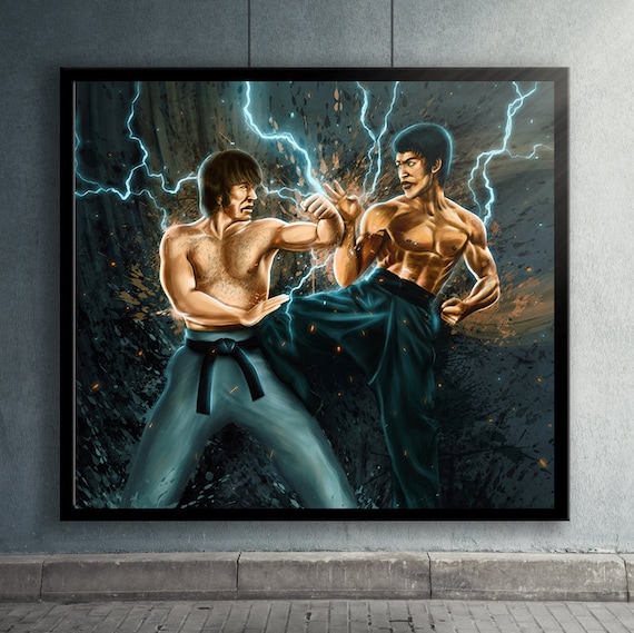 Bruce Lee Vs Chuck Norris Poster - Etsy Finland