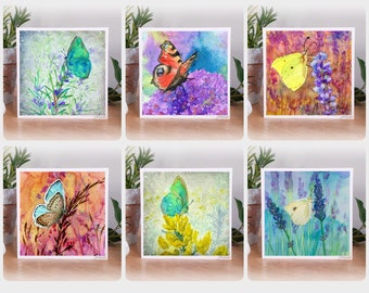 Butterfly Notecards, Mini Cards, Set of Notecards, Butterfly Notelets, wildlife cards