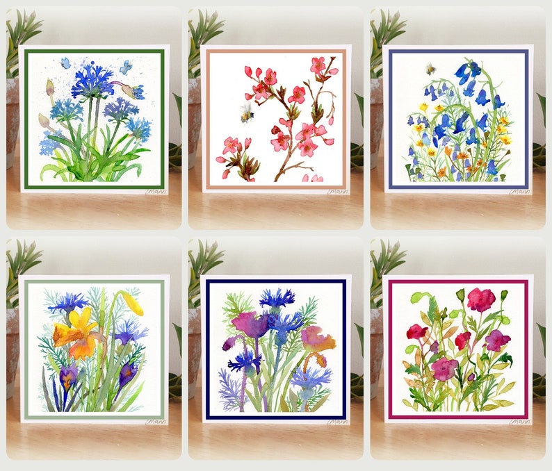 Nature Notelets Garden Cards, Notelet Pack, Mini Cards, Set of Notecards, Nature ...