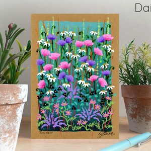 Hand Painted Card, Painted to order, Flower Card, Birthday Card and Gift in one