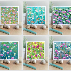 Jeu de cartes jardin, lot de petits papiers, mini-cartes, jeu de cartes, cartes nature, cartes floral