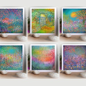 Lot de mini-cartes, jeu de cartes, jeu de cartes, cartes jardin, cartes fleurs