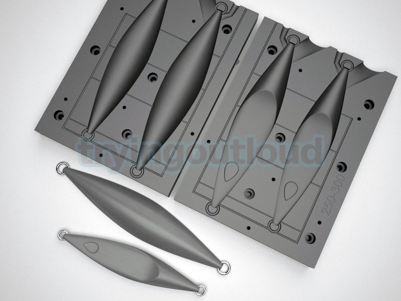 250300Gr Flipping Slow Pitch Metal Jig Mold 3D print model Etsy