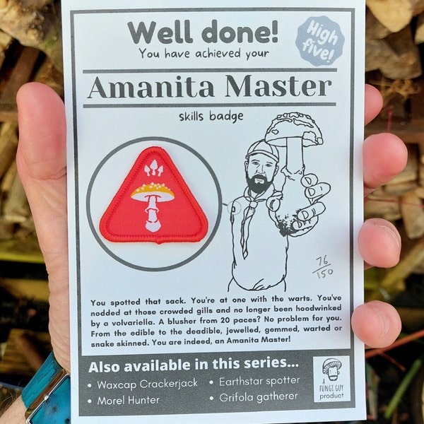 Mushroom Patch Scout Style Rewards Badge Amanita