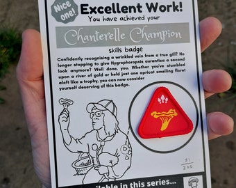 Chanterelle Champion Scout style fungi mushroom badge patch