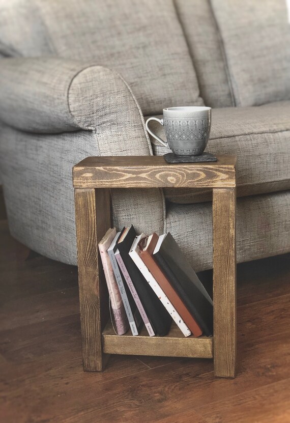 Rustic Wooden End Table Space Saving End Table Coffee Table Etsy UK