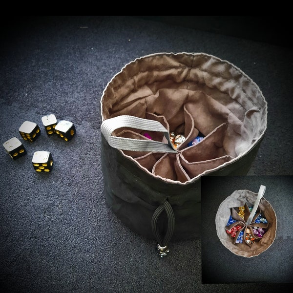 Dice Bag With Pockets, DnD Dice Bag of Holding, Dungeons and Dragons Dice Storage Bag, Gift for Dungeon Master TTRPG Accessories Rune Pouch
