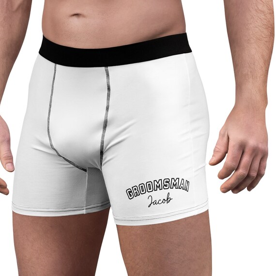 Ropa interior personalizada para padrinos de boda calzoncillos boxer blancos personalizables para el fin de semana de soltero regalo personalizado para hombres de fiesta de bodas para padrinos de boda...