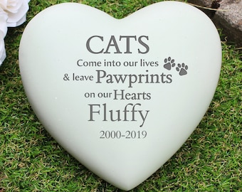 Personalised Cat Memorial Pet Loss Gift, Pet memorial Stone, Custom Name Cat Remembrance, Engraved Pet Keepsake Sympathy Cat Parents Gift.