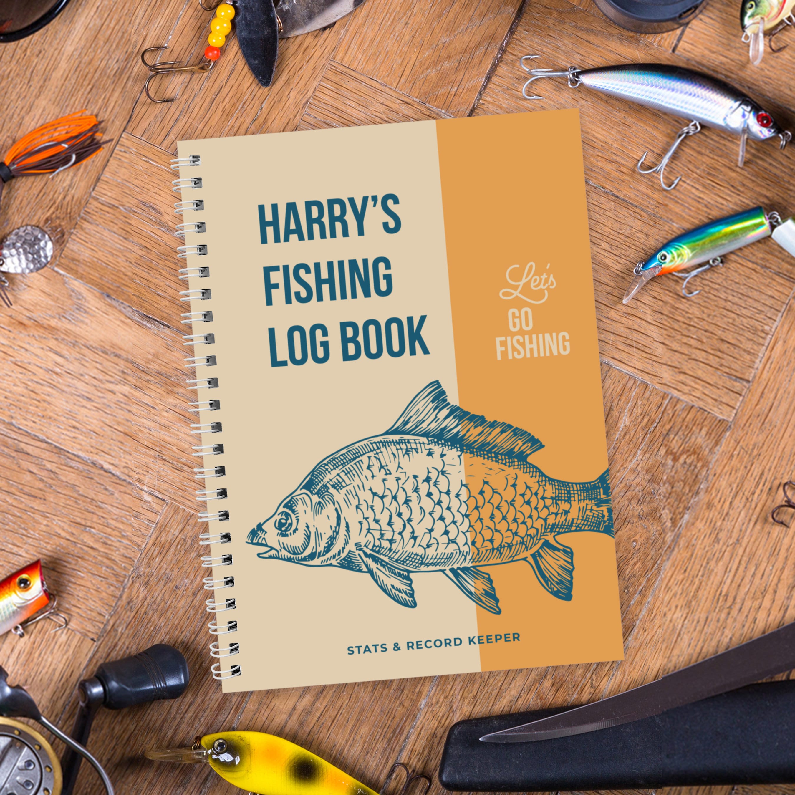 Fishing Log Journal, Personalised Angling Log Book for Dad, Fly Fishing  Diary for Him, Fisherman Father's Day Gift, Fishing Record Notebook. 