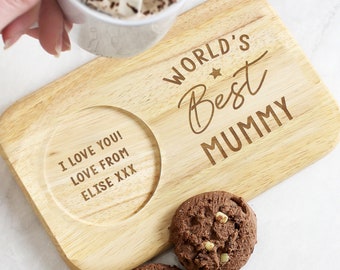 Best Mummy Personalised Gift, Special Mum Wooden Coaster Tea Tray Gift From Kids, Custom Name and Message Mother's Day Birthday or Christmas