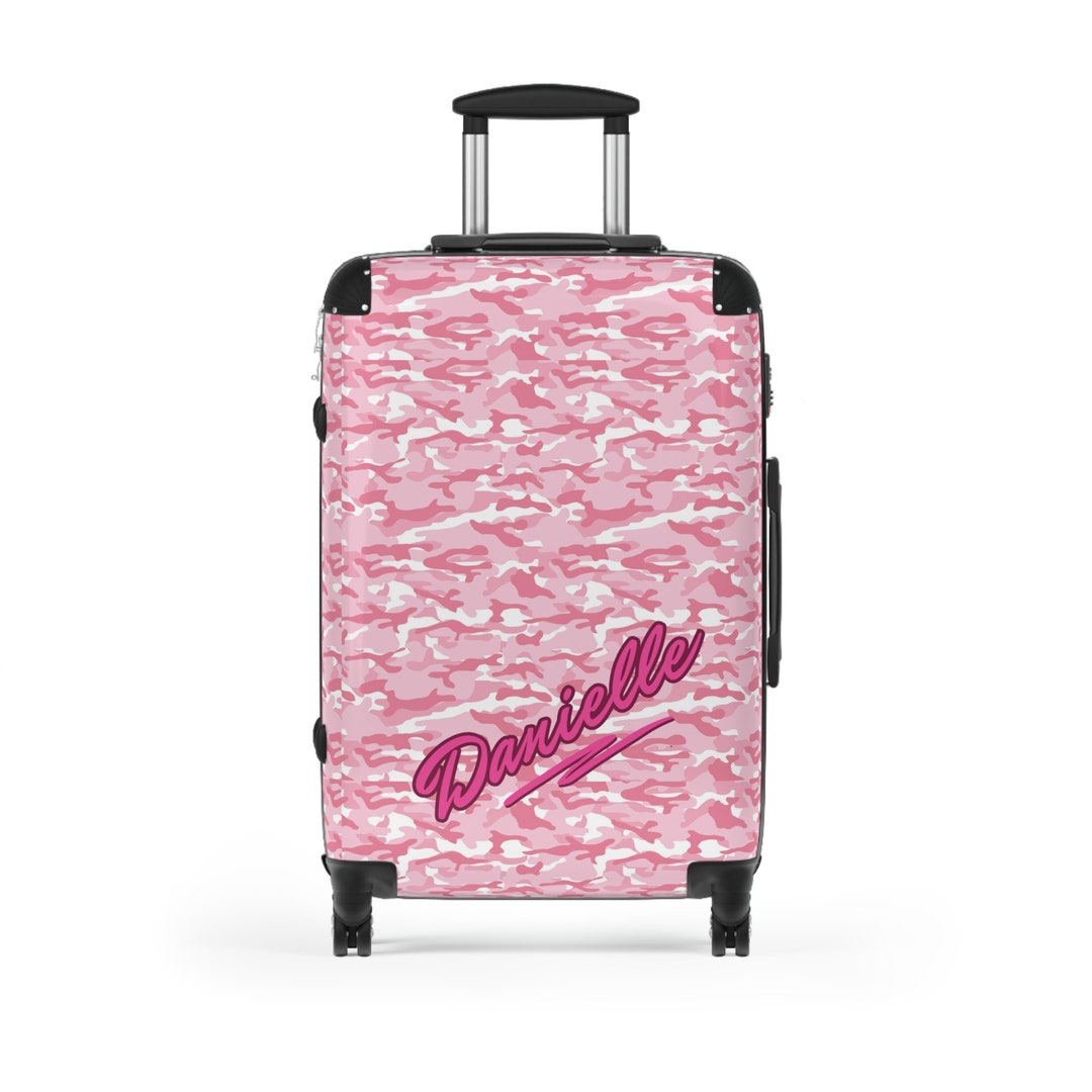 Pink Personalised Suitcase for Girls Customizable Name Hard Etsy