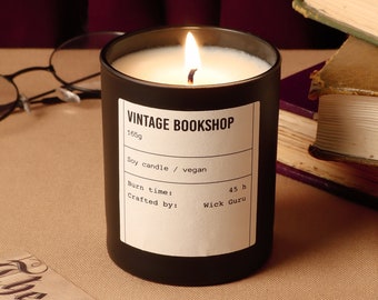 Vintage Bookshop Candle - Booklovers Gift, Gift for Him, Gift for Dad, Library Scent