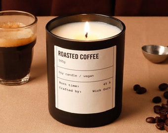 Roasted Coffee Candle: Coffee Gifts For Men, Coffee Lovers Gift, Candle for Men, Candle For New Home, Cosy Candles, Gift For Coworker, Vegan