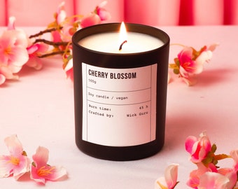 Cherry Blossom Scented Candle: Gift for Mothers Day, Spring Floral Fragrance, Japanese Sakura Decor, Asian-inspired Botanical Scent, Fresh