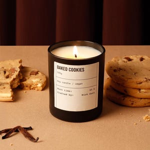 Baked Cookies Candle: Cookies Scented Candle, Bakery Candle, Dessert Candle, Cozy Candle, Candle For Friend, Gift For Baker, Cosy Home Decor