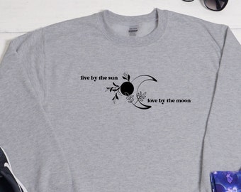 Sun & Moon Crewneck Sweatshirt, Sun, Moon, Live and Love