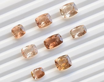 Imperial Topaz Cushion Cut Stone Faceted Natural Gemstone | Topaz for Jewelry Making | Gemstone Supplies | DIY Jewelry