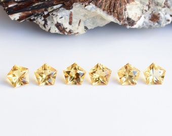 Natural Citrine Quartz Pentagon Star Cut Stone | Ready to Ship | High Quality Gemstone Finishing for Jewellery Making