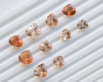 Imperial Topaz Heart Cut Stone Faceted Natural Gemstone | Topaz for Jewelry Making | Gemstone Supplies | DIY Jewelry