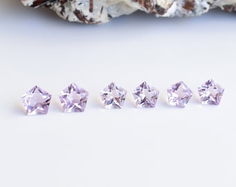 Natural Pink Amethyst Pentagon Star Cut Stone | Ready to Ship | High Quality Gemstone Finishing for Jewellery Making