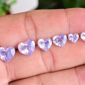 Natural Lavender Quartz Faceted Heart Cut Stone | Natural Gemstone From Bahia Mine | Lavender Quartz for Jewellery Making | Jewelry Supplies