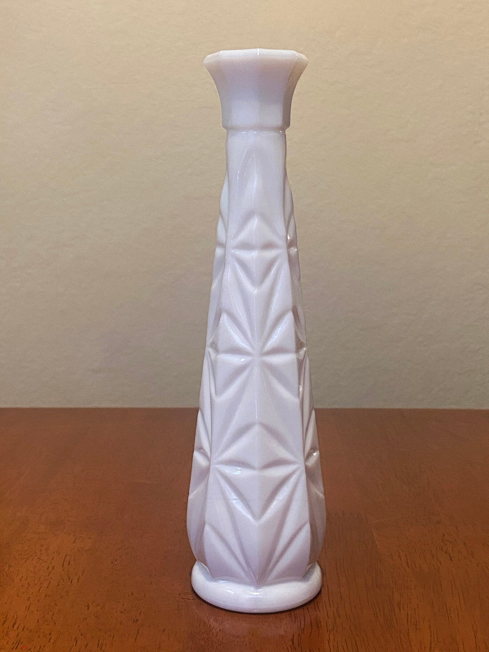 Vintage Hoosier Milk Glass Starburst Pattern Bud Vase Etsy