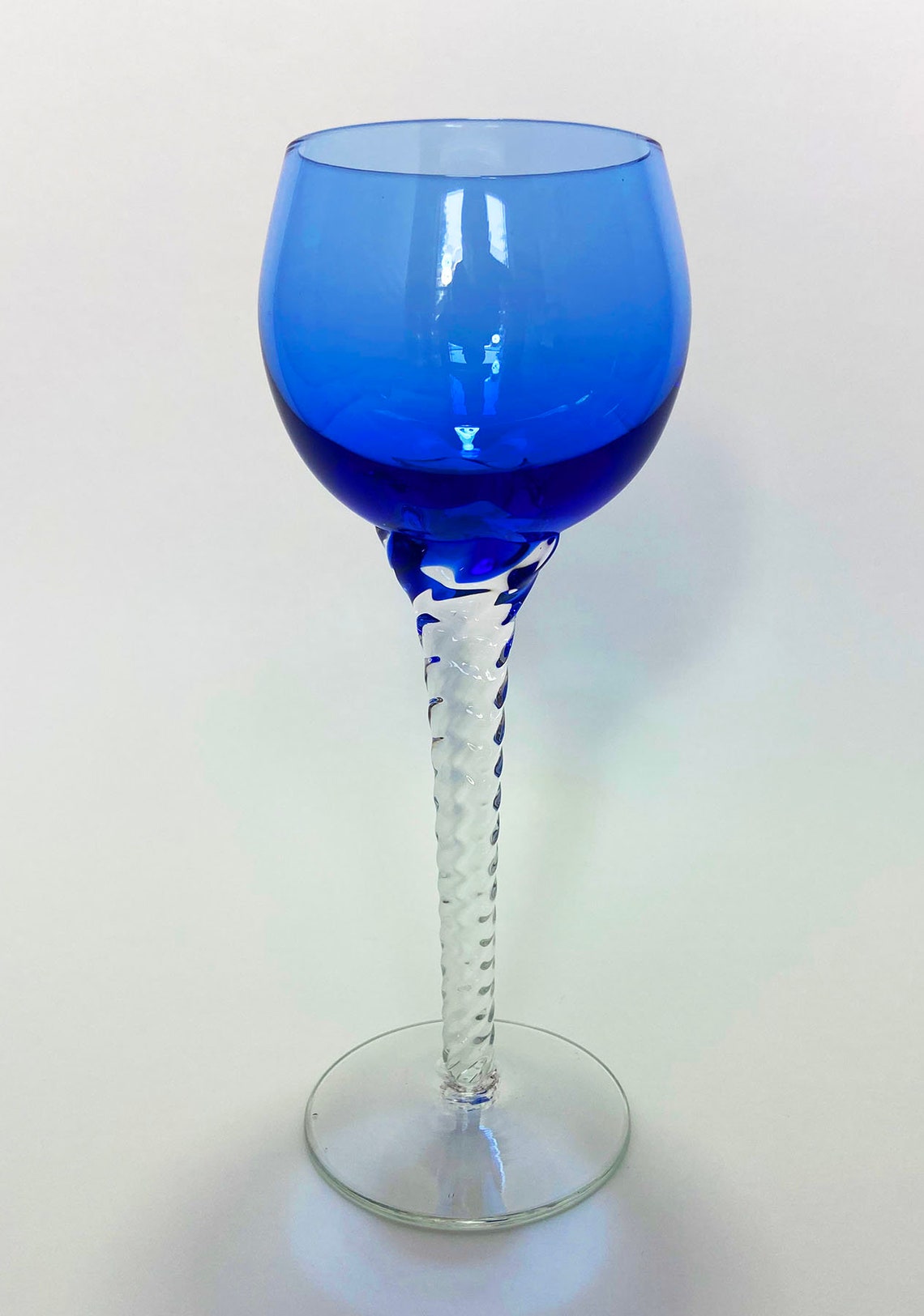 Vintage MultiColored Twisted Stem Wine Glasses Set of 6 Etsy
