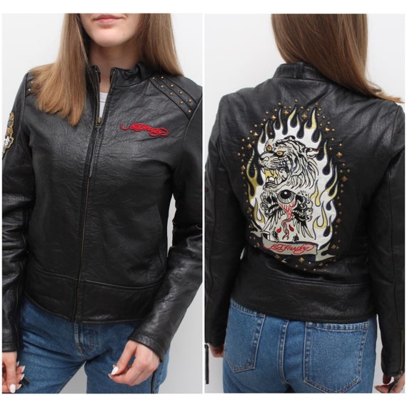ED HARDY Leather Jacket for AVIREX by 