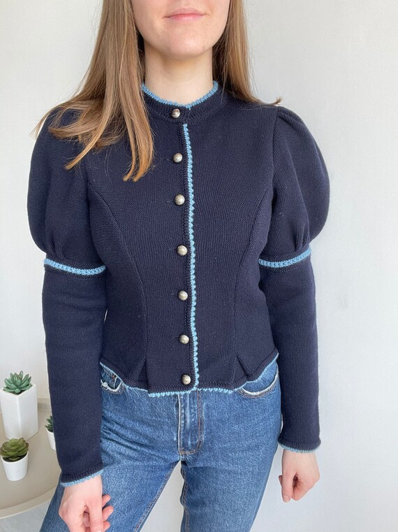 Vintage German Cardigan Astrifa Wool Knit Puff Sl… - image 7