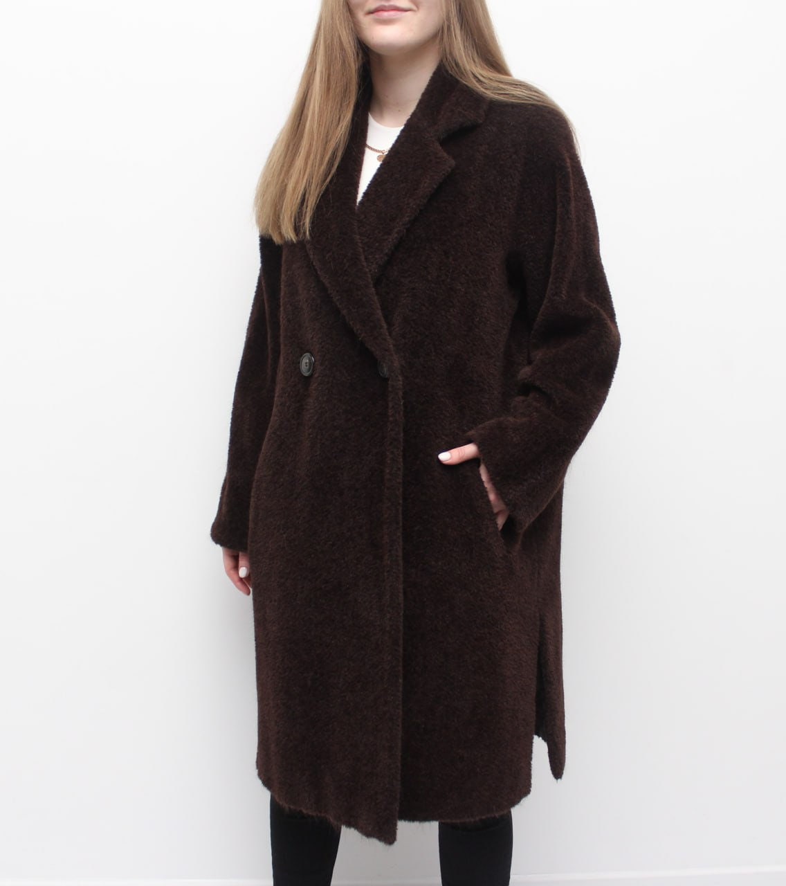 Womens MAX MARA Alpaca Wool Long Coat Oversized Overcoat 34 US4 UK6 S ...